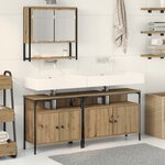 vidaXL Ensemble de meubles de salle de bain 3 pièces Chêne artisanal Bois d'ingénierie
