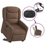 vidaXL Fauteuil inclinable Marron Tissu
