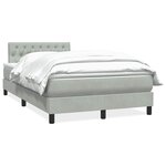 vidaXL Sommier à lattes de lit et matelas gris clair 120x220cm velours