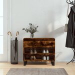 vidaXL Armoire à chaussures Chêne fumé 70x36x60 cm Bois d'ingénierie