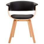 vidaXL Chaises à manger lot de 4 noir bois courbé et similicuir