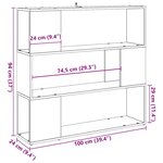 vidaXL Bibliothèque/Séparateur de pièce chêne artisanal 100x24x94 cm