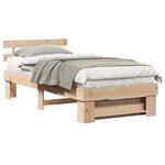 vidaXL Cadre de lit avec tête de lit Marron 90 x 200 cm Pin massif