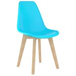vidaXL Chaises à manger lot de 6 bleu plastique