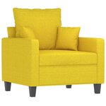vidaXL Ensemble de canapés 3 Pièces avec coussins jaune clair tissu