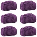 vidaXL Couvertures à jeter 6 Pièces Violet 200 x 150 cm Toison