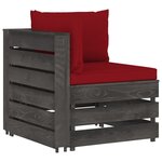vidaXL Salon de jardin 12 Pièces avec coussins Bois imprégné de gris