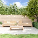 vidaXL Salon de jardin 4 Pièces avec coussins bois massif