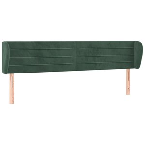 vidaXL Tête de lit avec oreilles Vert foncé 163x23x78/88 cm Velours