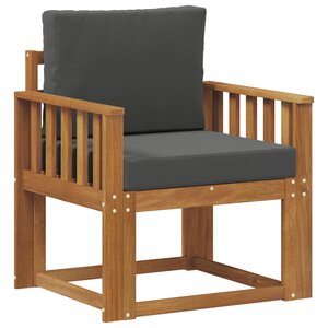vidaXL Canapé d’extérieur Bois d'acacia massif et polyester Naturel