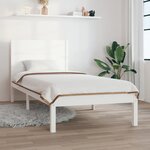 vidaXL Cadre de lit Blanc Bois de pin massif 100x200 cm