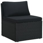 vidaXL Salon de jardin 4 Pièces avec coussins Résine tressée Noir