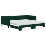 vidaXL Lit de jour et gigogne et matelas vert foncé 100x200 cm velours
