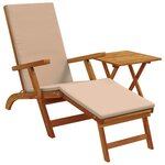 vidaXL Chaise longue inclinable et pliable 2 Pièces Taupe