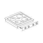 Réchaud en céramique drop-in - 4 zones de cuisson - combisteel - nvt. - acier inoxydable 600x600x260mm