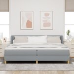 Lit Box Spring vidaXL avec Matelas Gris clair 200x200 cm en Tissu