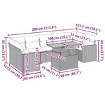 vidaXL Salon de jardin 8 Pièces avec coussins noir résine tressée