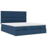 VidaXL Cadre de lit ottoman avec matelas bleu 200x200cm tissu