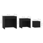 vidaXL Tables gigognes 3 Pièces Noir Aggloméré