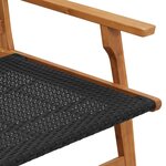 vidaXL Chaises de jardin 2 Pièces noires 76x67x73.5 cm en bois massif d'acacia