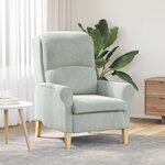 vidaXL Fauteuil Gris Clair Gris clair Housse en tissu avec pieds en bois