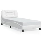 vidaXL Cadre de lit sans matelas Hvar blanc 90x190 cm similicuir