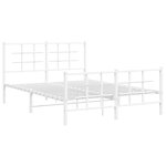 vidaXL Cadre de lit métal sans matelas et pied de lit blanc 135x190 cm