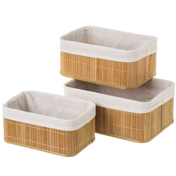 Lot de 3 boites de rangement en bambou