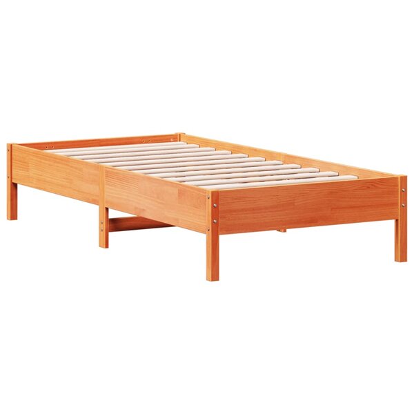 vidaXL Cadre de lit sans matelas cire marron 90x190 cm bois pin massif