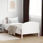 vidaXL Cadre de lit sans matelas blanc 90x190 cm bois de pin massif
