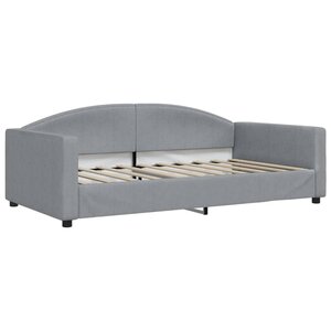 vidaXL Lit de jour gris clair 100x190 cm tissu