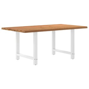 vidaXL Table à manger marron clair bois de chêne massif rectangulaire