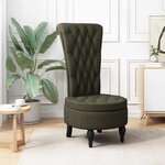 vidaXL Fauteuil à pantoufle Vert armée 56 5 x 70 x 110 cm Simili daim