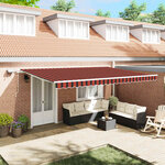 vidaXL Auvent Rétractable with Manuel 500 × 350 cm orange et marron