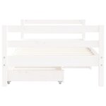 vidaXL Cadre de lit pour enfant tiroirs blanc 80x160cm bois pin massif