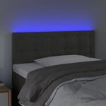 vidaXL Tête de lit à LED Gris foncé 80x5x78/88 cm Velours
