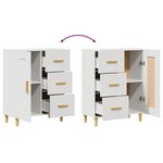 vidaXL Buffet Blanc 69 5x34x90 cm Bois d'ingénierie