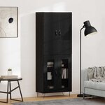 vidaXL Haut Armoire 2 Pièces Chêne noir Bois d'ingénierie et verre
