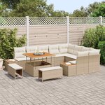vidaXL Ensemble de canapé de jardin avec coussin 12 Pièces Beige et crème