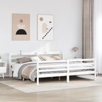 vidaXL Cadre de lit avec tête de lit sans matelas blanc 200x200 cm