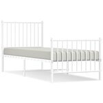 vidaXL Cadre de lit métal sans matelas avec pied de lit blanc 80x200cm