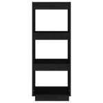 vidaXL Bibliothèque/Séparateur de pièce noir 40x35x103 cm pin massif