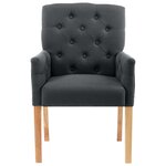 vidaXL Chaise de salle à manger avec accoudoirs Gris Tissu