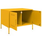 vidaXL Table basse jaune moutarde 68x50x50 5 cm acier laminé à froid