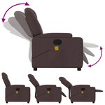 vidaXL Fauteuil de massage inclinable Marron foncé Tissu
