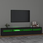 vidaXL Meuble TV avec lumières LED Noir 240x35x40 cm
