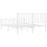 vidaXL Cadre de lit métal sans matelas et pied de lit blanc 150x200 cm