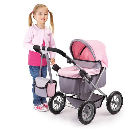 Poussette gris et outlet rose