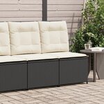 vidaXL Canapé inclinable de jardin avec coussins noir résine tressée
