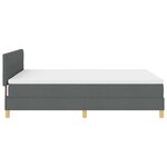 vidaXL Lit à ressorts avec matelas Gris foncé 160 x 200 cm tissu